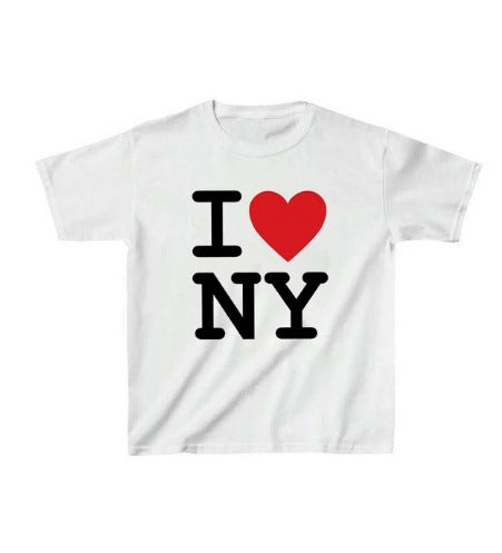 I LOVE NY Women Casual Short Sleeve Summer Top T-Shirts