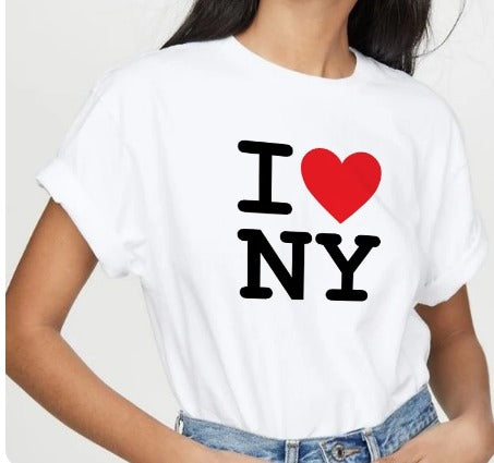 I LOVE NY Women Casual Short Sleeve Summer Top T-Shirts