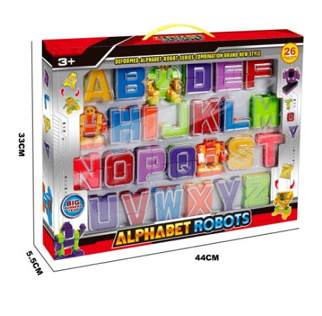 26 Pcs Alphabet Transformation Robot Toys English Letter Learn A-Z Action Figures